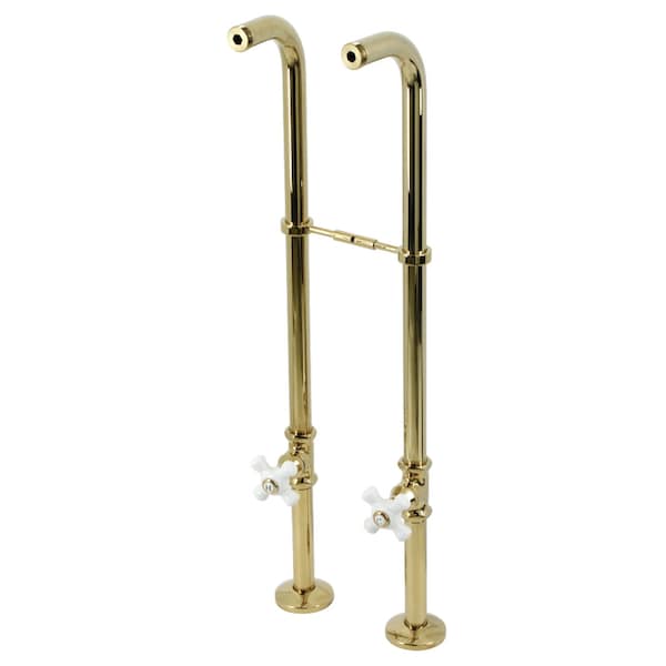 Kingston Brass Freestanding Supply Line with Stop Valve, Polished Brass CC266S2PX - main